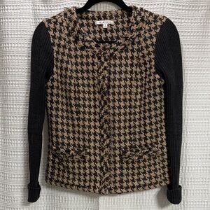 CAbi HoundstoothTweed Knit Jacket Style #978  work casual preppy collegiate SZ 2